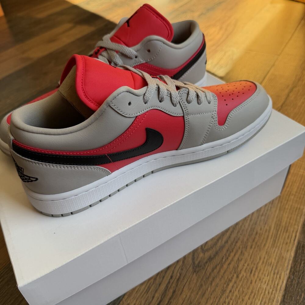 Nike Air Jordan 1 Low Light Iron Ore Black Siren Red Womens 11 DC0774-060 - Picture 8 of 12